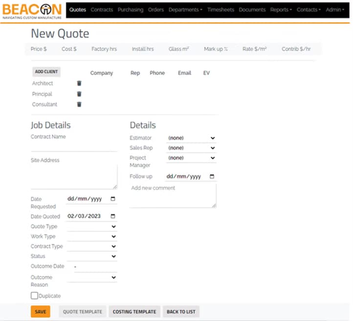 Beacon Quote System